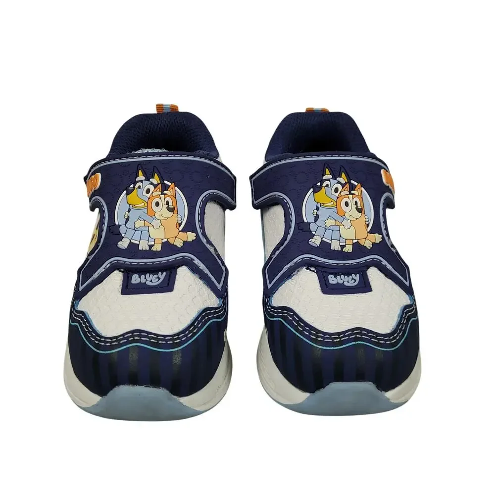 Bluey Bingo Light Up Sneakers Toddler Size 7 Ground Up EUC Shoes White Blue